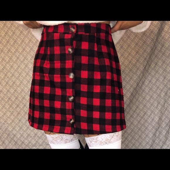Soft plaid mini skirt - Picture 3 of 4